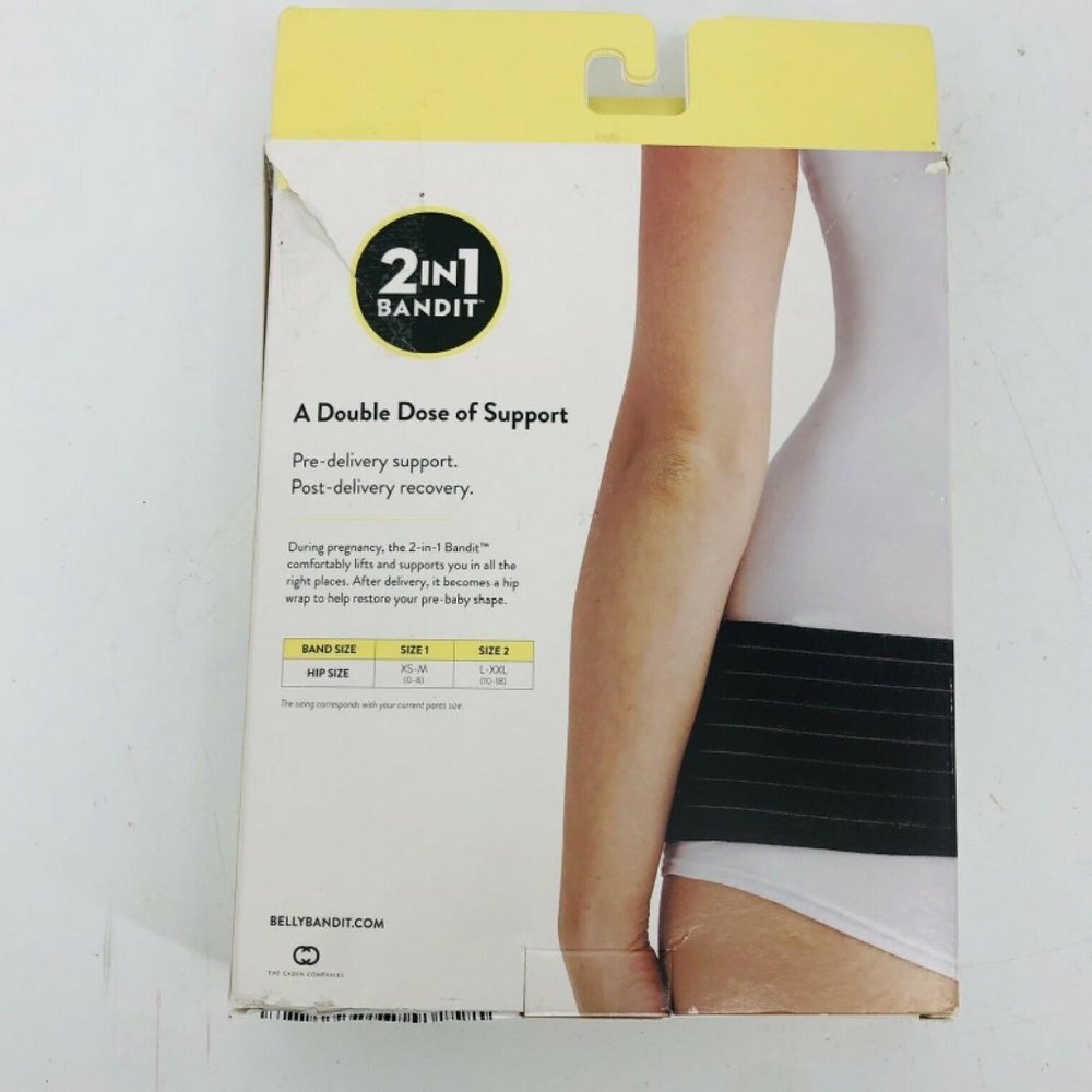 Belly Bandit 2 in 1 Belly Support Hip Wrap Size 2 Black Before/After Pregnancy - Picture 5 of 7